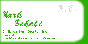 mark bekefi business card
