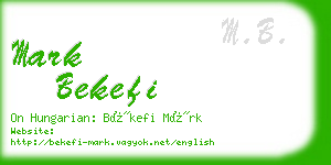 mark bekefi business card